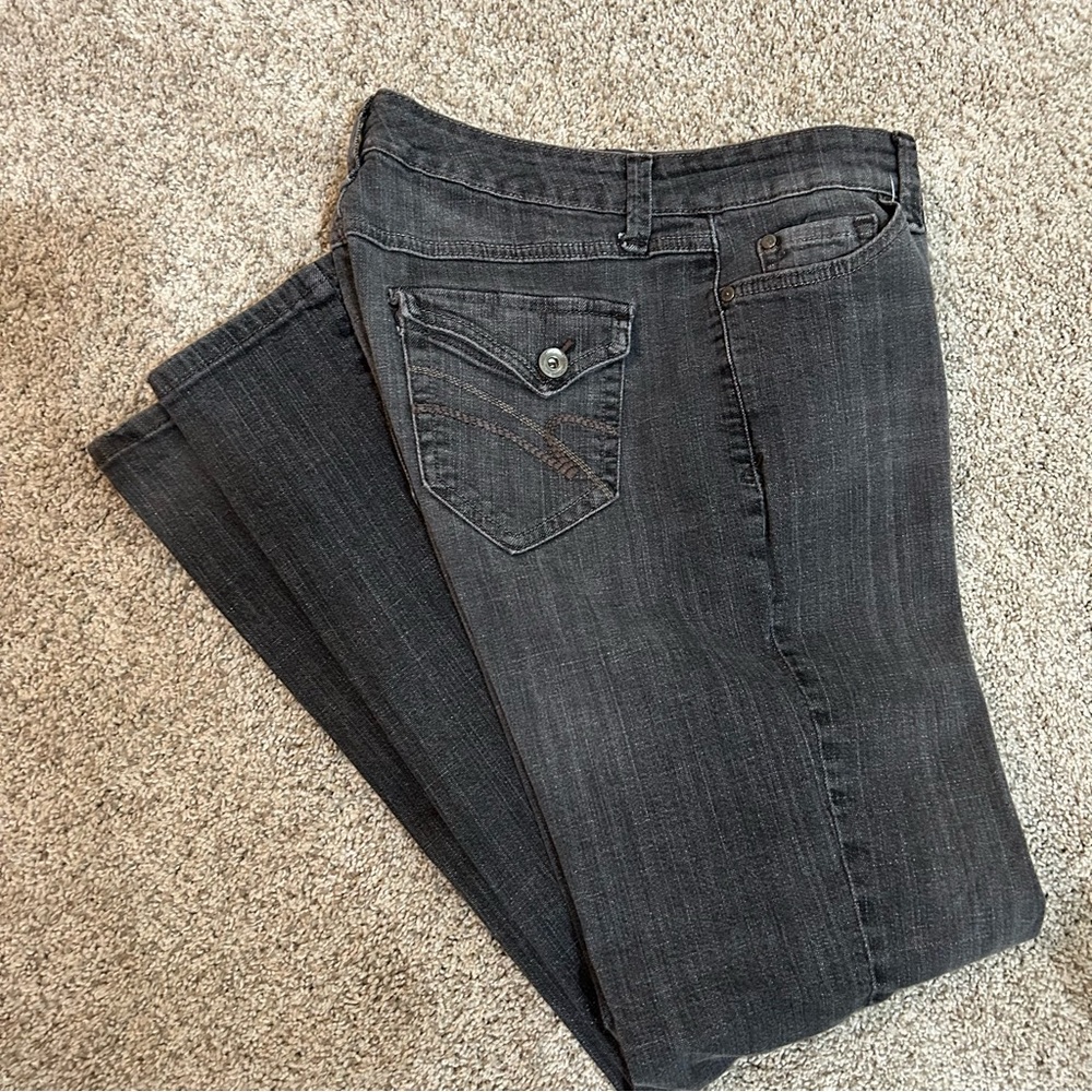 Nine West Dark Gray Straight Leg Jeans
